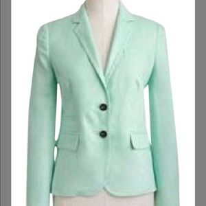 J. Crew Factory mint colored linen blazer